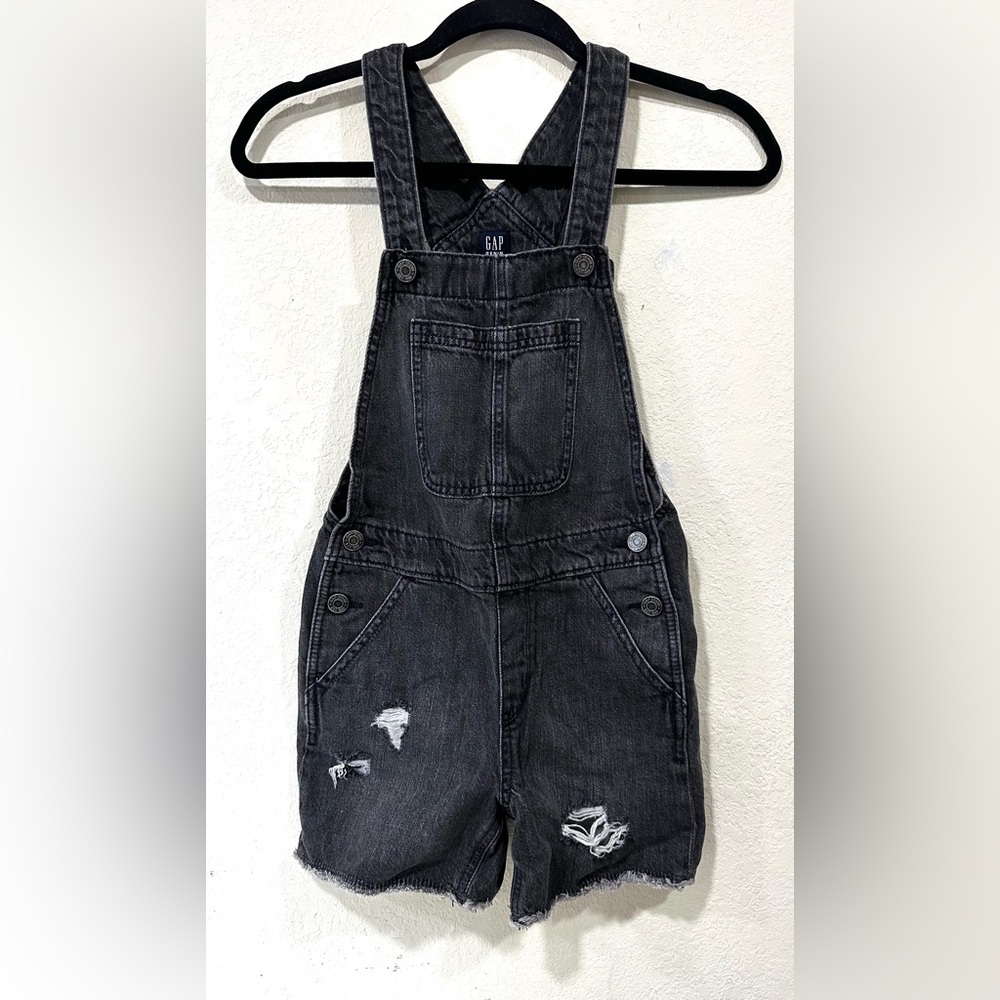 GAP Charcoal Denim Overalls Girls size M(8)